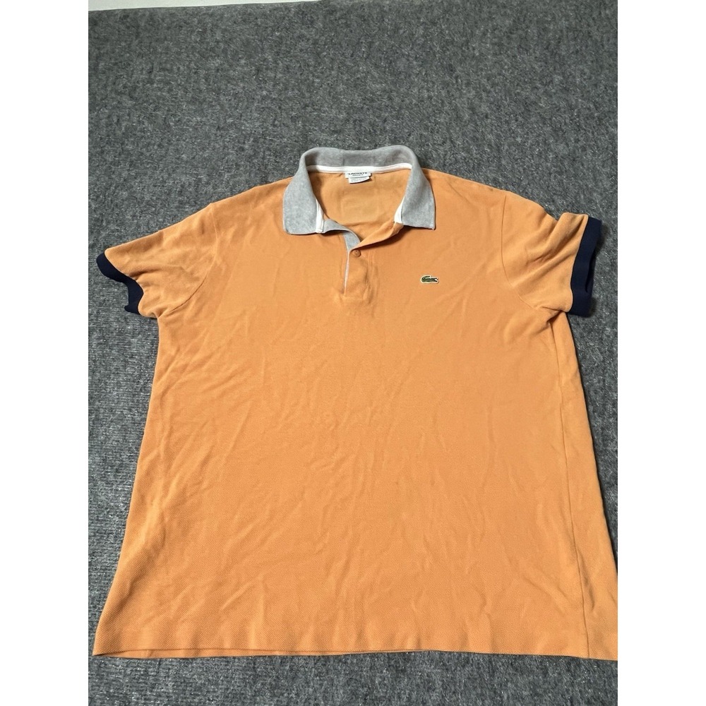 Lacoste RN87651 Orange Kids Shirt‎ Short Sleeve Crocodile Rugby Casual Size 6